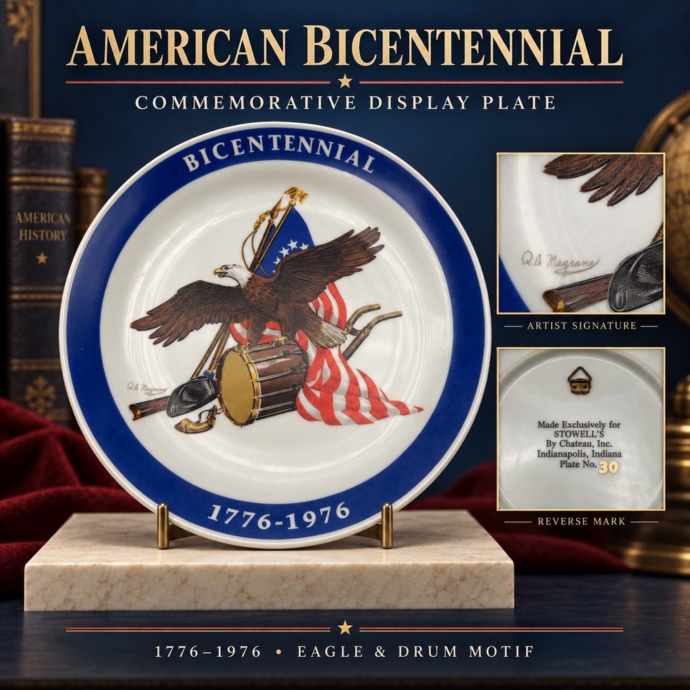 Vintage Chateau Inc Bicentennial 1776-1976 Collector Plate Stowells Eagle No 30